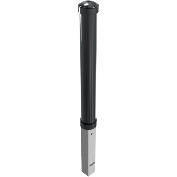 Ornamental bollard | steel tube � 108 mm | height above ground 950 mmtotal length approx. 1300 mm | removable, with triangular locking mechanismacc. with DIN 3223, self-engaging lockwith hot-dip galvanized ground socket part-no. 470.10approx. 500 mm below ground | without eyelet